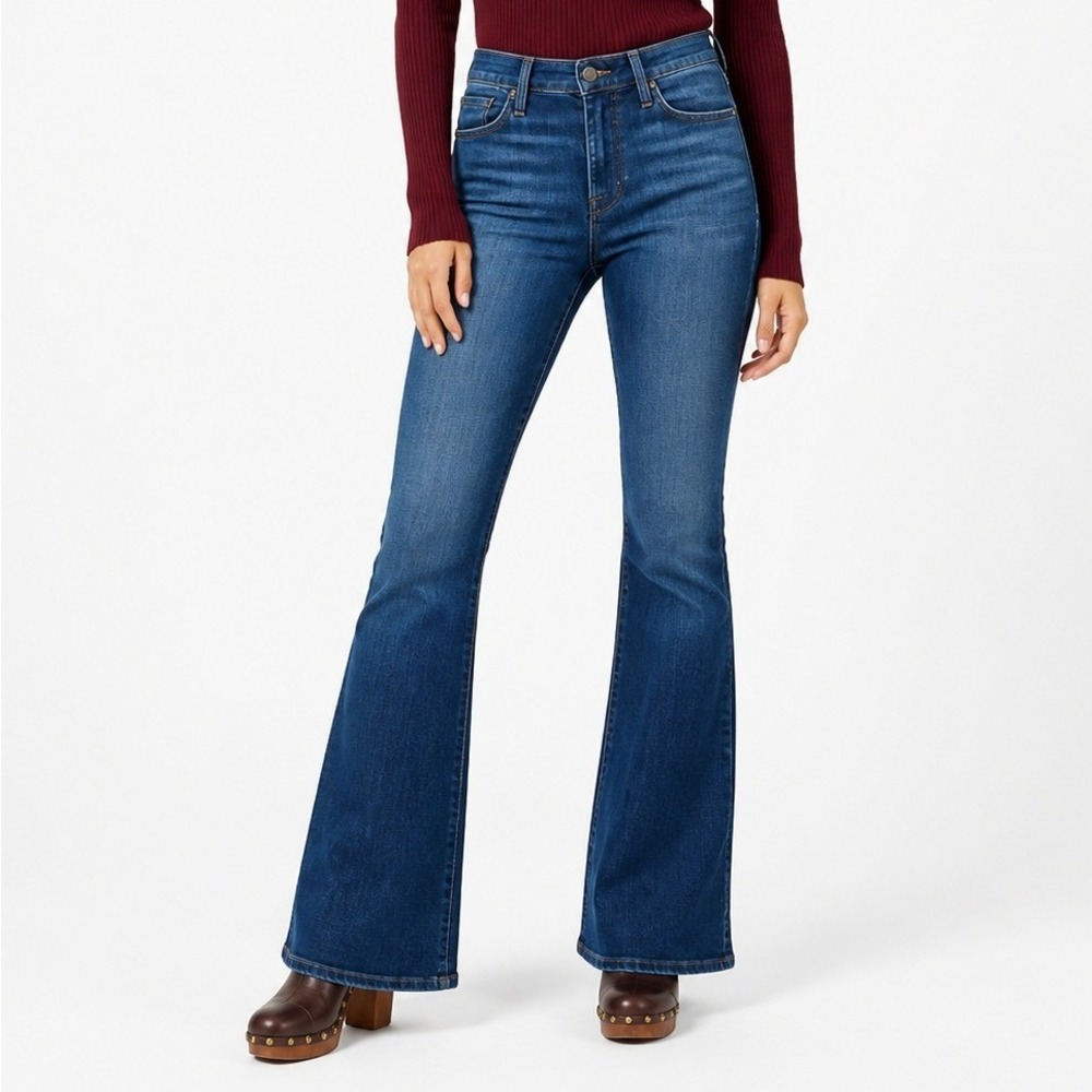 Frame‎ Le High Flare Jeans Blue High Rise Bootcut Denim Tall Boho 70s Retro